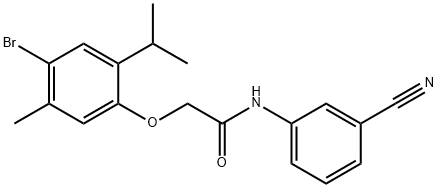 2-(4-bromo-2-isopropyl-5-methylphenoxy)-N-(3-cyanophenyl)acetamide Structure