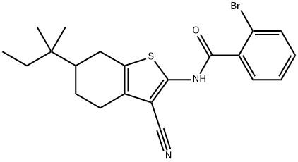 2-bromo-N-(3-cyano-6-tert-pentyl-4,5,6,7-tetrahydro-1-benzothien-2-yl)benzamide 구조식 이미지