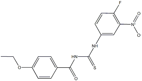 N-{[4-(ethyloxy)phenyl]carbonyl}-N'-{4-fluoro-3-nitrophenyl}thiourea 구조식 이미지