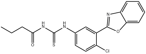 N-[3-(1,3-benzoxazol-2-yl)-4-chlorophenyl]-N'-butyrylthiourea 구조식 이미지