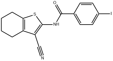 N-(3-cyano-4,5,6,7-tetrahydro-1-benzothien-2-yl)-4-iodobenzamide 구조식 이미지