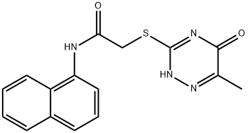 2-[(6-methyl-5-oxo-4,5-dihydro-1,2,4-triazin-3-yl)sulfanyl]-N-(1-naphthyl)acetamide Structure