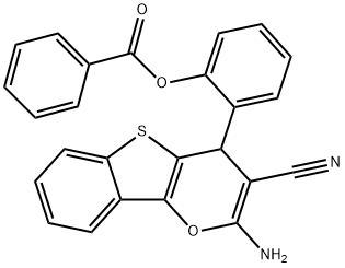 2-(2-amino-3-cyano-4H-[1]benzothieno[3,2-b]pyran-4-yl)phenyl benzoate 구조식 이미지