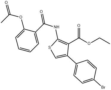 ethyl 2-{[2-(acetyloxy)benzoyl]amino}-4-(4-bromophenyl)-3-thiophenecarboxylate 구조식 이미지