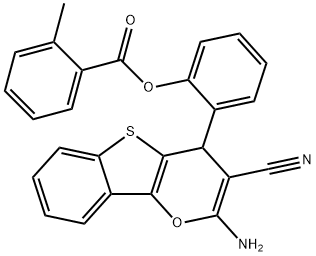 2-(2-amino-3-cyano-4H-[1]benzothieno[3,2-b]pyran-4-yl)phenyl 2-methylbenzoate Structure