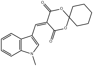 3-[(1-methyl-1H-indol-3-yl)methylene]-1,5-dioxaspiro[5.5]undecane-2,4-dione Structure