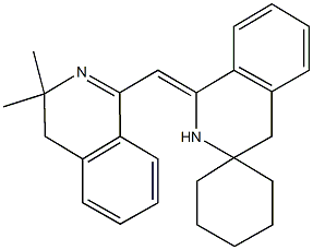1-[(3,3-dimethyl-3,4-dihydro-1-isoquinolinyl)methylene]-1,2,3,4-tetrahydrospiro[isoquinoline-3,1'-cyclohexane] 구조식 이미지