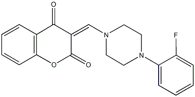 3-{[4-(2-fluorophenyl)-1-piperazinyl]methylene}-2H-chromene-2,4(3H)-dione 구조식 이미지