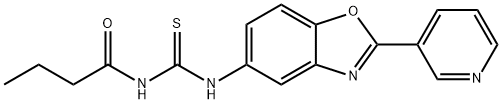 N-butyryl-N'-[2-(3-pyridinyl)-1,3-benzoxazol-5-yl]thiourea 구조식 이미지