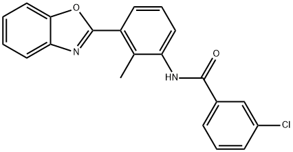 N-[3-(1,3-benzoxazol-2-yl)-2-methylphenyl]-3-chlorobenzamide 구조식 이미지