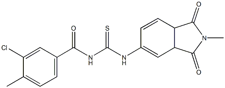 N-(3-chloro-4-methylbenzoyl)-N'-(2-methyl-1,3-dioxo-2,3,3a,7a-tetrahydro-1H-isoindol-5-yl)thiourea 구조식 이미지