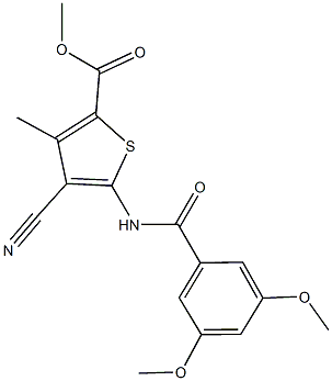 methyl 4-cyano-5-[(3,5-dimethoxybenzoyl)amino]-3-methyl-2-thiophenecarboxylate Structure