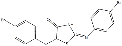 5-(4-bromobenzyl)-2-[(4-bromophenyl)imino]-1,3-thiazolidin-4-one 구조식 이미지