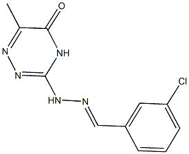 3-chlorobenzaldehyde (6-methyl-5-oxo-4,5-dihydro-1,2,4-triazin-3-yl)hydrazone Structure