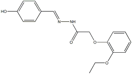 2-(2-ethoxyphenoxy)-N'-(4-hydroxybenzylidene)acetohydrazide 구조식 이미지