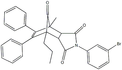 4-(3-bromophenyl)-1-methyl-8,9-diphenyl-7-propyl-4-azatricyclo[5.2.1.0~2,6~]dec-8-ene-3,5,10-trione 구조식 이미지