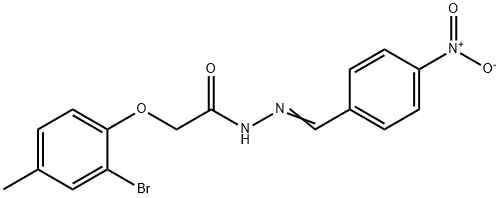 2-(2-bromo-4-methylphenoxy)-N'-{4-nitrobenzylidene}acetohydrazide Structure
