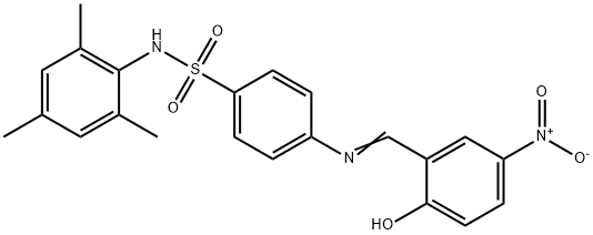 4-({2-hydroxy-5-nitrobenzylidene}amino)-N-mesitylbenzenesulfonamide Structure