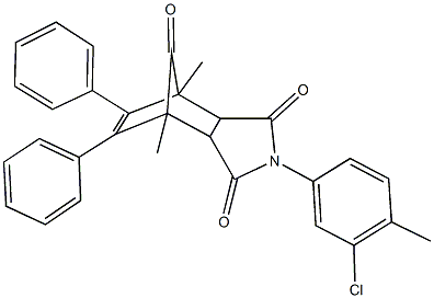 4-(3-chloro-4-methylphenyl)-1,7-dimethyl-8,9-diphenyl-4-azatricyclo[5.2.1.0~2,6~]dec-8-ene-3,5,10-trione Structure