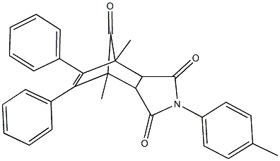 1,7-dimethyl-4-(4-methylphenyl)-8,9-diphenyl-4-azatricyclo[5.2.1.0~2,6~]dec-8-ene-3,5,10-trione Structure