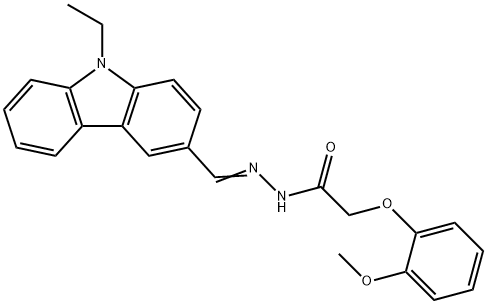 N'-[(9-ethyl-9H-carbazol-3-yl)methylene]-2-(2-methoxyphenoxy)acetohydrazide 구조식 이미지