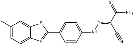 2-cyano-2-{[4-(6-methyl-1,3-benzothiazol-2-yl)phenyl]hydrazono}ethanethioamide Structure