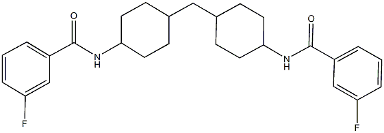 3-fluoro-N-[4-({4-[(3-fluorobenzoyl)amino]cyclohexyl}methyl)cyclohexyl]benzamide Structure