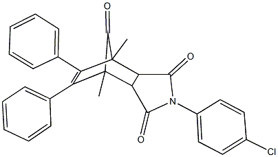 4-(4-chlorophenyl)-1,7-dimethyl-8,9-diphenyl-4-azatricyclo[5.2.1.0~2,6~]dec-8-ene-3,5,10-trione 구조식 이미지