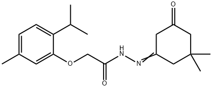 N'-(3,3-dimethyl-5-oxocyclohexylidene)-2-(2-isopropyl-5-methylphenoxy)acetohydrazide 구조식 이미지