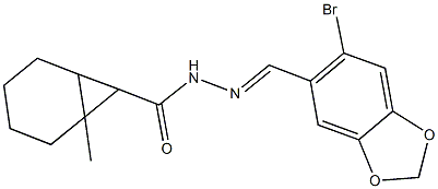 N'-[(6-bromo-1,3-benzodioxol-5-yl)methylene]-1-methylbicyclo[4.1.0]heptane-7-carbohydrazide Structure
