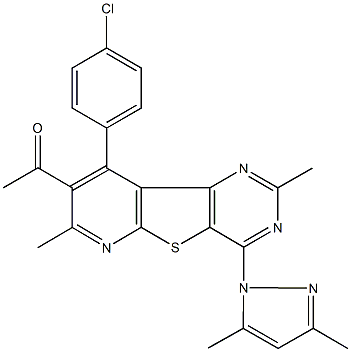 1-[9-(4-chlorophenyl)-4-(3,5-dimethyl-1H-pyrazol-1-yl)-2,7-dimethylpyrido[3',2':4,5]thieno[3,2-d]pyrimidin-8-yl]ethanone Structure