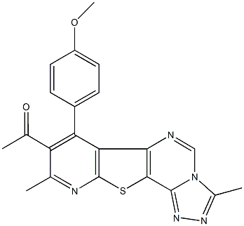 1-[7-(4-methoxyphenyl)-3,9-dimethylpyrido[3',2':4,5]thieno[2,3-e][1,2,4]triazolo[4,3-c]pyrimidin-8-yl]ethanone Structure