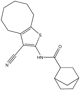 N-(3-cyano-4,5,6,7,8,9-hexahydrocycloocta[b]thien-2-yl)bicyclo[2.2.1]heptane-2-carboxamide 구조식 이미지