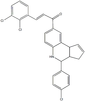 1-[4-(4-chlorophenyl)-3a,4,5,9b-tetrahydro-3H-cyclopenta[c]quinolin-8-yl]-3-(2,3-dichlorophenyl)-2-propen-1-one Structure