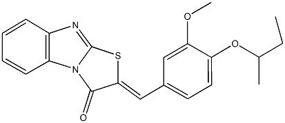 2-(4-sec-butoxy-3-methoxybenzylidene)[1,3]thiazolo[3,2-a]benzimidazol-3(2H)-one 구조식 이미지