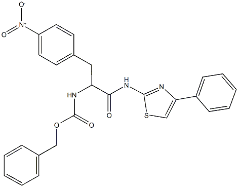 benzyl 1-{4-nitrobenzyl}-2-oxo-2-[(4-phenyl-1,3-thiazol-2-yl)amino]ethylcarbamate Structure