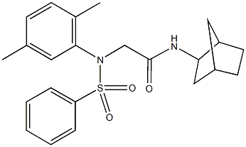 N-bicyclo[2.2.1]hept-2-yl-2-[2,5-dimethyl(phenylsulfonyl)anilino]acetamide 구조식 이미지