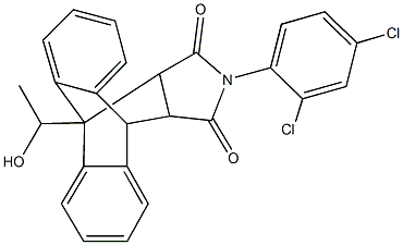 17-(2,4-dichlorophenyl)-1-(1-hydroxyethyl)-17-azapentacyclo[6.6.5.0~2,7~.0~9,14~.0~15,19~]nonadeca-2,4,6,9,11,13-hexaene-16,18-dione Structure