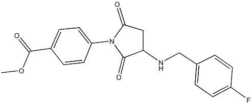 methyl 4-{3-[(4-fluorobenzyl)amino]-2,5-dioxo-1-pyrrolidinyl}benzoate 구조식 이미지