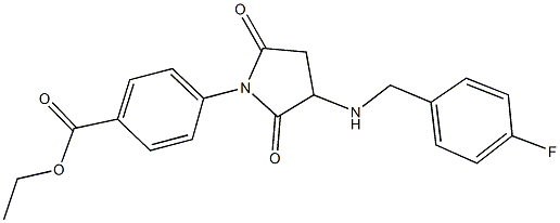 ethyl 4-{3-[(4-fluorobenzyl)amino]-2,5-dioxo-1-pyrrolidinyl}benzoate 구조식 이미지