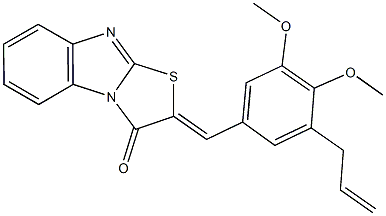 2-(3-allyl-4,5-dimethoxybenzylidene)[1,3]thiazolo[3,2-a]benzimidazol-3(2H)-one Structure