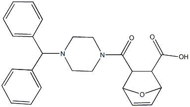 3-[(4-benzhydryl-1-piperazinyl)carbonyl]-7-oxabicyclo[2.2.1]hept-5-ene-2-carboxylic acid Structure