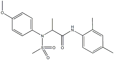 N-(2,4-dimethylphenyl)-2-[4-methoxy(methylsulfonyl)anilino]propanamide 구조식 이미지