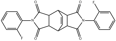 4,10-bis(2-fluorophenyl)-4,10-diazatetracyclo[5.5.2.0~2,6~.0~8,12~]tetradec-13-ene-3,5,9,11-tetrone 구조식 이미지