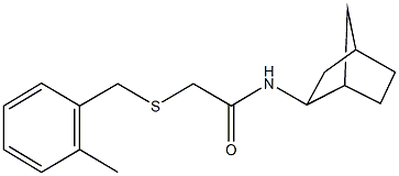 N-bicyclo[2.2.1]hept-2-yl-2-[(2-methylbenzyl)sulfanyl]acetamide Structure