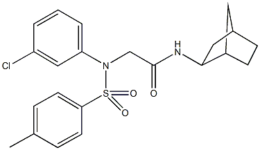 N-bicyclo[2.2.1]hept-2-yl-2-[3-chloro-4-methyl(phenylsulfonyl)anilino]acetamide 구조식 이미지