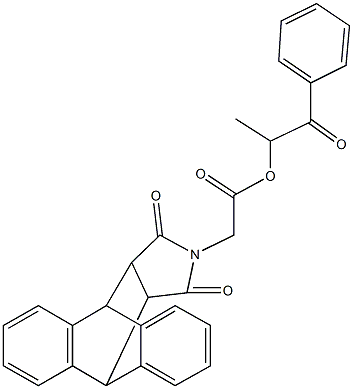 1-methyl-2-oxo-2-phenylethyl (16,18-dioxo-17-azapentacyclo[6.6.5.0~2,7~.0~9,14~.0~15,19~]nonadeca-2,4,6,9,11,13-hexaen-17-yl)acetate Structure