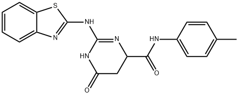 2-(1,3-benzothiazol-2-ylamino)-N-(4-methylphenyl)-6-oxo-1,4,5,6-tetrahydropyrimidine-4-carboxamide 구조식 이미지