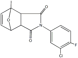 4-(3-chloro-4-fluorophenyl)-1-methyl-10-oxa-4-azatricyclo[5.2.1.0~2,6~]dec-8-ene-3,5-dione Structure