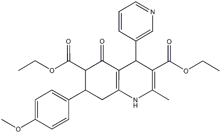 diethyl 7-(4-methoxyphenyl)-2-methyl-5-oxo-4-(3-pyridinyl)-1,4,5,6,7,8-hexahydro-3,6-quinolinedicarboxylate Structure